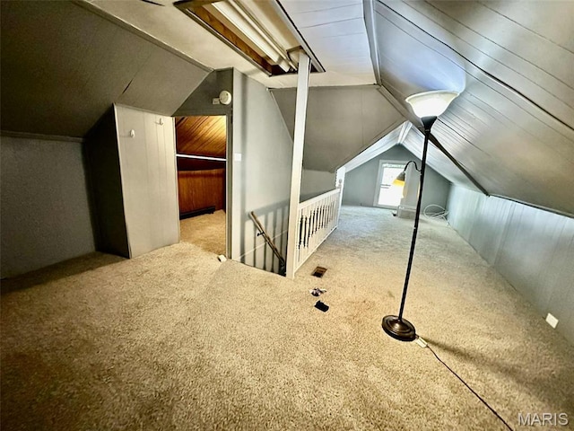 316 Church St, East Alton, IL 62024 - additional living space featuring carpet and vaulted ceiling
