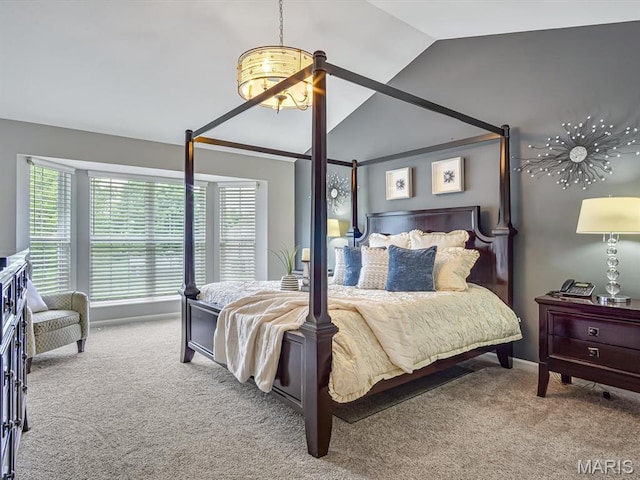 22 Foxmoor Dr, Maryville, IL 62062 - carpeted bedroom with lofted ceiling and baseboards