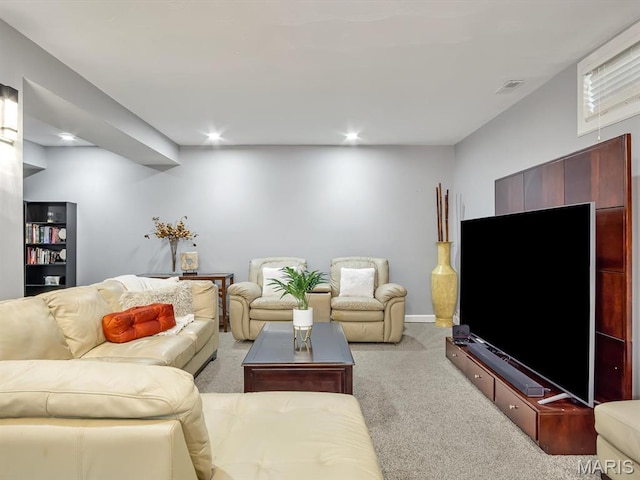 22 Foxmoor Dr, Maryville, IL 62062 - living area with light carpet and recessed lighting