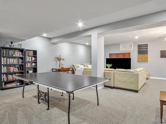 22 Foxmoor Dr, Maryville, IL 62062 - rec room featuring carpet and recessed lighting