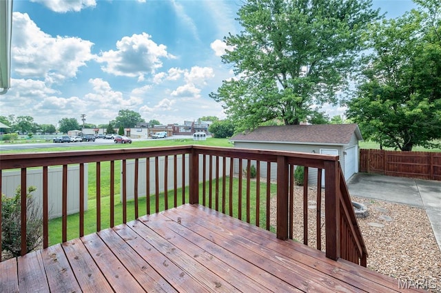 221 James St, Bethalto, IL 62010 - wooden deck with an outdoor structure