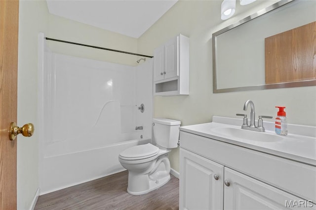 221 James St, Bethalto, IL 62010 - bathroom with vanity, wood finished floors, and  shower combination