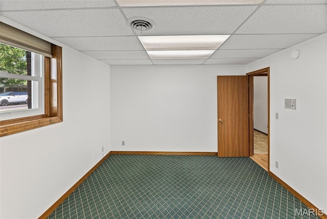 46 Coronation Dr, Millstadt, IL 62260 - carpeted empty room with a paneled ceiling and a smoke detector