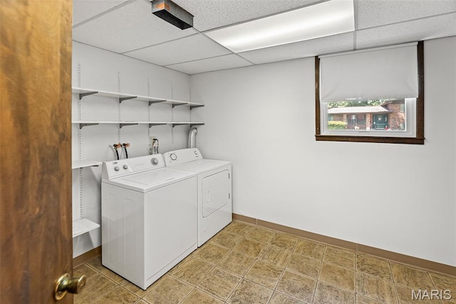 46 Coronation Dr, Millstadt, IL 62260 - laundry room featuring washer and clothes dryer and baseboards