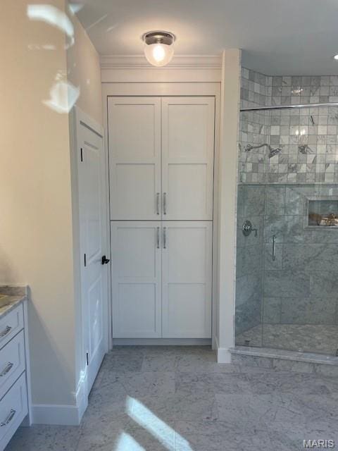 8145 University Dr, Clayton, MO 63105 - bathroom with a shower stall and vanity