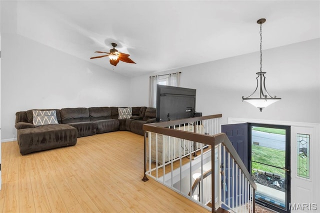 15 Ann Dr, Saint Peters, MO 63376 - living area with wood finished floors and a ceiling fan