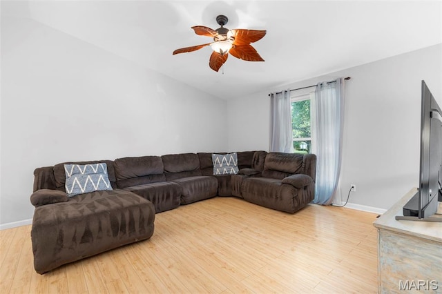15 Ann Dr, Saint Peters, MO 63376 - living room featuring a ceiling fan and light wood-style flooring