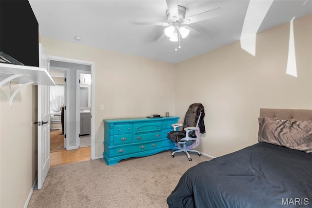 15 Ann Dr, Saint Peters, MO 63376 - bedroom with light colored carpet and ceiling fan