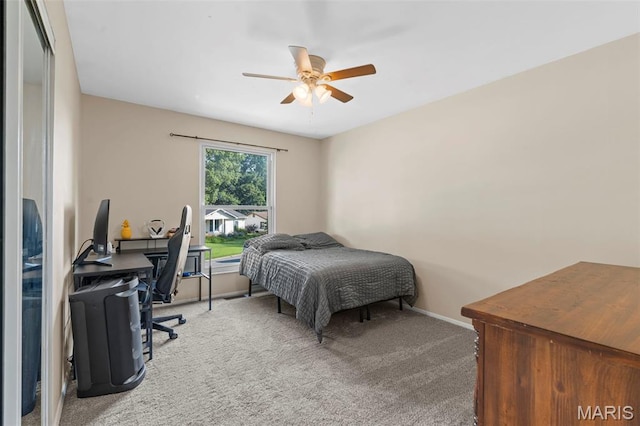 15 Ann Dr, Saint Peters, MO 63376 - carpeted bedroom featuring a desk and ceiling fan