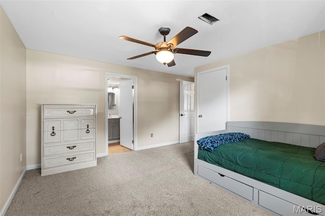 15 Ann Dr, Saint Peters, MO 63376 - bedroom with carpet floors, ceiling fan, and connected bathroom