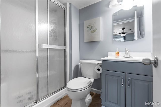 15 Ann Dr, Saint Peters, MO 63376 - full bath featuring vanity, a shower stall, and tile patterned flooring