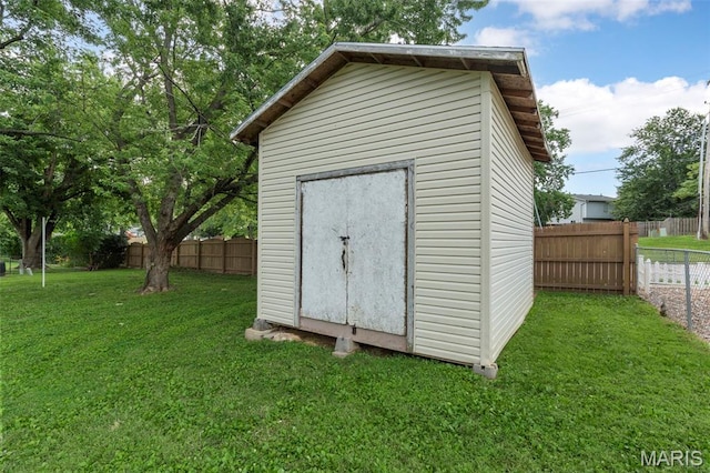 15 Ann Dr, Saint Peters, MO 63376 - view of shed featuring a fenced backyard