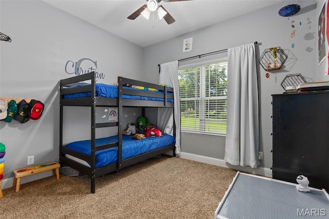1145 Nassau Dr, Edwardsville, IL 62025 - carpeted bedroom featuring baseboards and ceiling fan