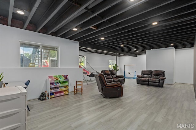 1145 Nassau Dr, Edwardsville, IL 62025 - living area with wood finished floors and recessed lighting