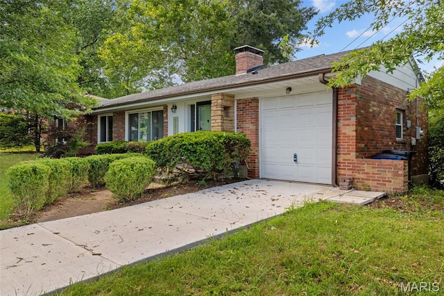 7315 Ahern Ave, University City, MO 63130 - single story home with a garage, brick siding, a chimney, and driveway