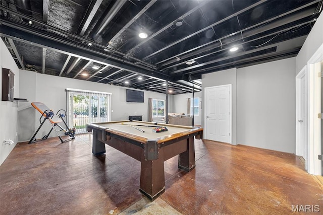 1304 Forest Way, Wentzville, MO 63385 - rec room featuring finished concrete floors and billiards
