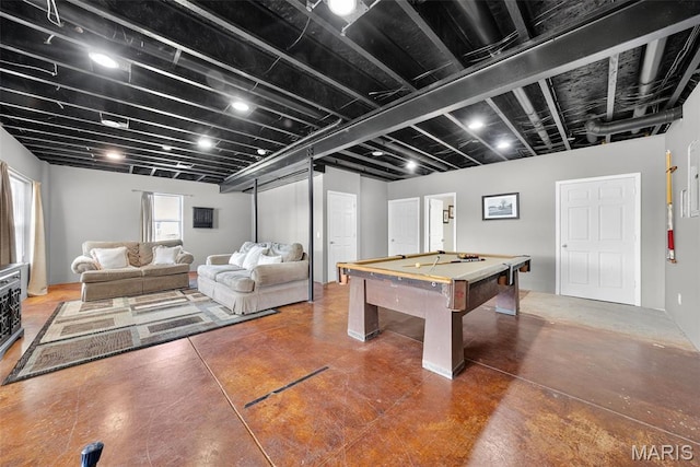 1304 Forest Way, Wentzville, MO 63385 - rec room with pool table and finished concrete flooring