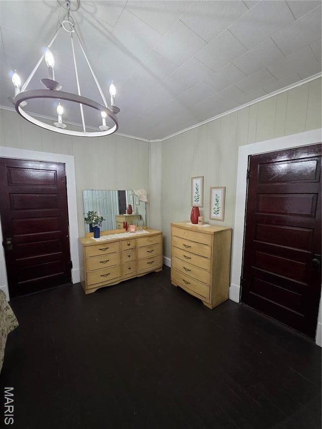 1414 Newton Ave, Johnston City, IL 62951 - bedroom featuring a chandelier and dark wood finished floors