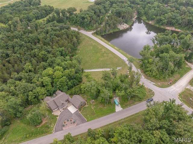 2740 Tyrol View Ct, Innsbrook, MO 63390 - aerial view of property's location featuring a large body of water and a heavily wooded area