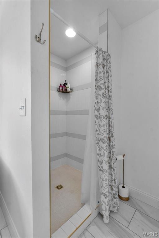 236 Haydens Trl, Jackson, MO 63755 - bathroom with a stall shower and marble finish flooring