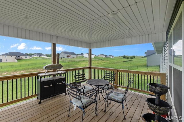 236 Haydens Trl, Jackson, MO 63755 - wooden terrace featuring outdoor dining space and a residential view