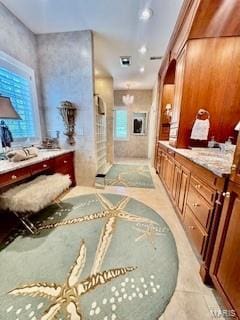 807B Wind Rivers Dr, Grafton, IL 62037 - bathroom with a bath, wooden walls, and a shower