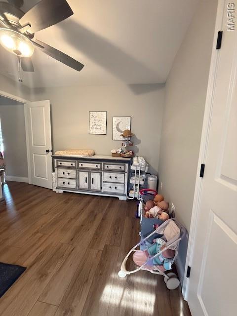 2519 Cortland Dr, Jackson, MO 63755 - interior space with wood finished floors and ceiling fan