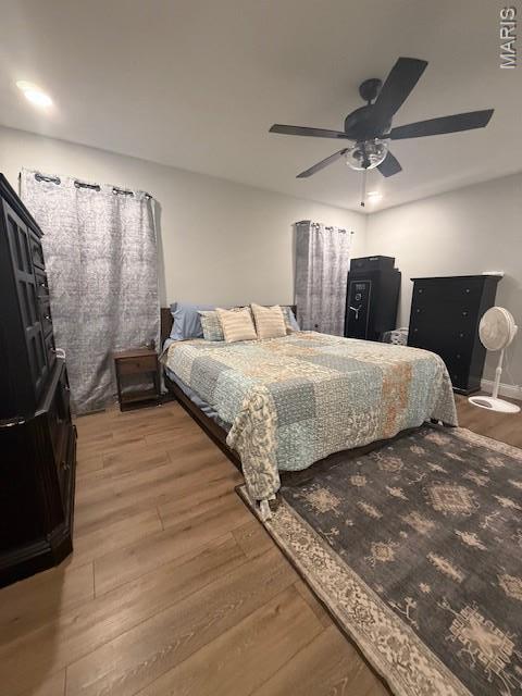 2519 Cortland Dr, Jackson, MO 63755 - bedroom featuring light wood-style floors and a ceiling fan