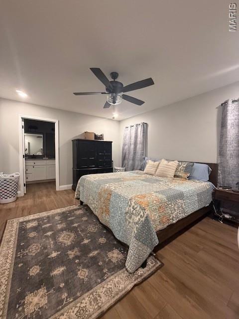 2519 Cortland Dr, Jackson, MO 63755 - bedroom with wood finished floors and a ceiling fan