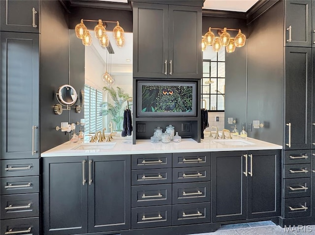 4 Market St, Washington, MO 63090 - bathroom with double vanity and crown molding
