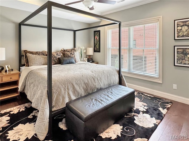 4 Market St, Washington, MO 63090 - bedroom with wood finished floors, ceiling fan, and ornamental molding