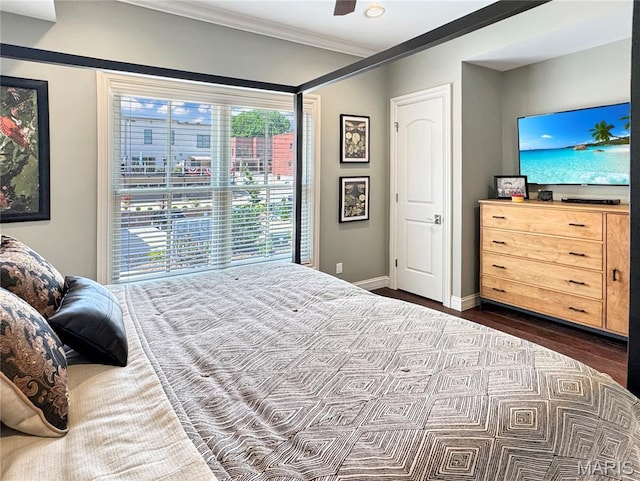 4 Market St, Washington, MO 63090 - bedroom featuring dark wood-style flooring and ornamental molding