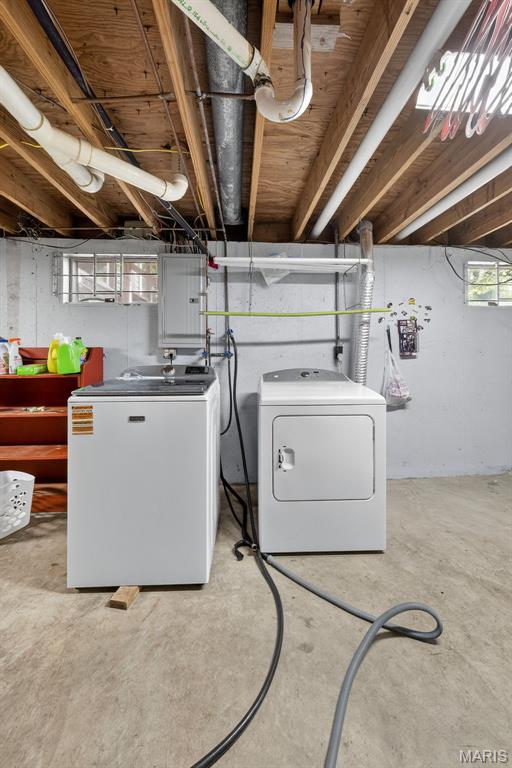 1002 Arlington Dr, Saint Charles, MO 63303 - washroom with independent washer and dryer and electric panel