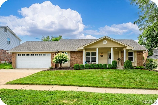 1730 Blakefield Ter, Manchester, MO 63021 - view of front of property featuring a shingled roof, driveway, an attached garage, and brick siding