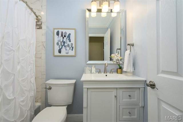 1730 Blakefield Ter, Manchester, MO 63021 - bathroom featuring vanity, a chandelier, and shower / bath combo