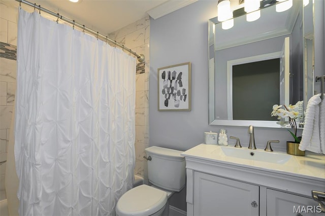 1730 Blakefield Ter, Manchester, MO 63021 - bathroom with vanity, shower / bathtub combination with curtain, and ornamental molding