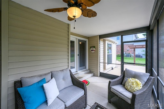 1730 Blakefield Ter, Manchester, MO 63021 - sunroom with a ceiling fan