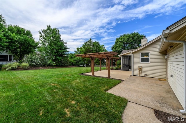 1730 Blakefield Ter, Manchester, MO 63021 - view of grassy yard featuring a pergola and a patio