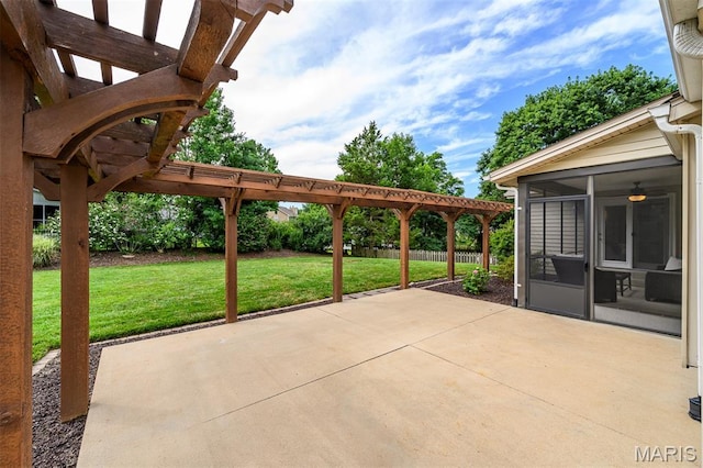 1730 Blakefield Ter, Manchester, MO 63021 - view of patio / terrace with a sunroom and a pergola