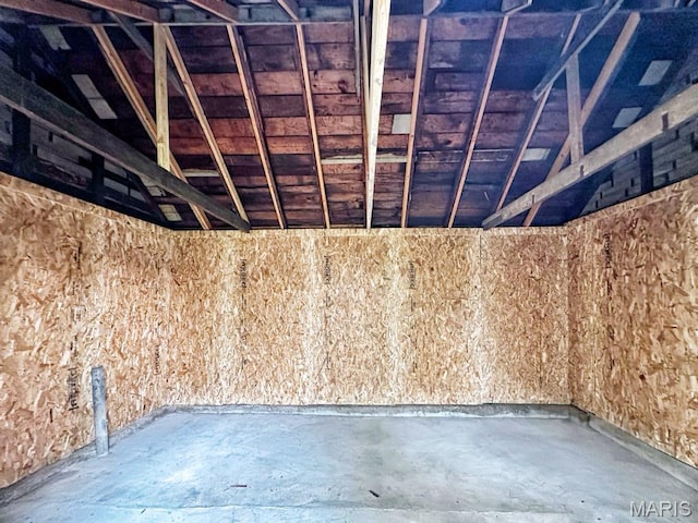 1604 Quendo Ave, Saint Louis, MO 63130 - miscellaneous room featuring lofted ceiling and concrete flooring