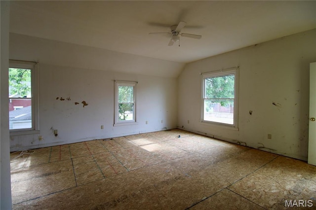 814 Vine St, Poplar Bluff, MO 63901 - unfurnished room with healthy amount of natural light, ceiling fan, and lofted ceiling
