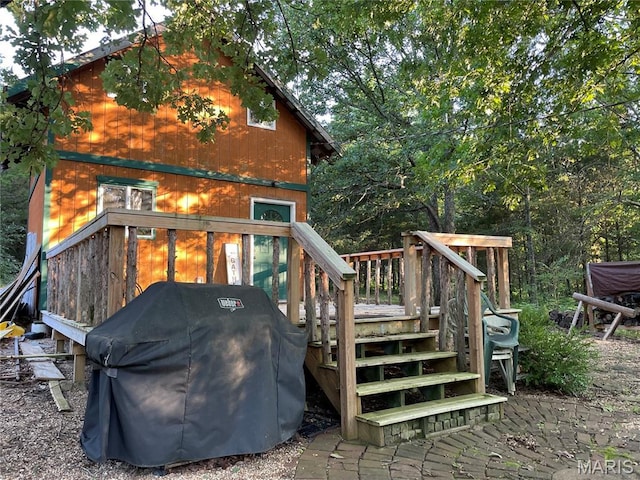421 Park Ln, Union, MO 63084 - rear view of house with a deck and stairs