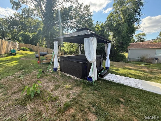 2284 Sunnyridge Dr, Arnold, MO 63010 - view of yard with a hot tub and a gazebo