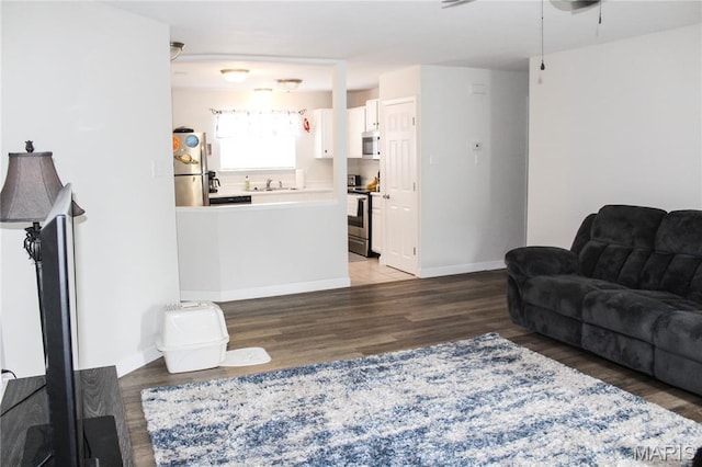 761 Sugar Glen Dr Unit 5, Saint Peters, MO 63376 - living room with wood finished floors and a ceiling fan