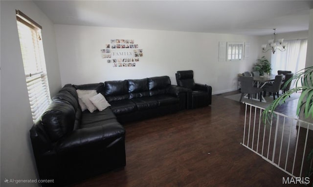 2890 Tommy Dr, Arnold, MO 63010 - living area featuring a chandelier and wood finished floors