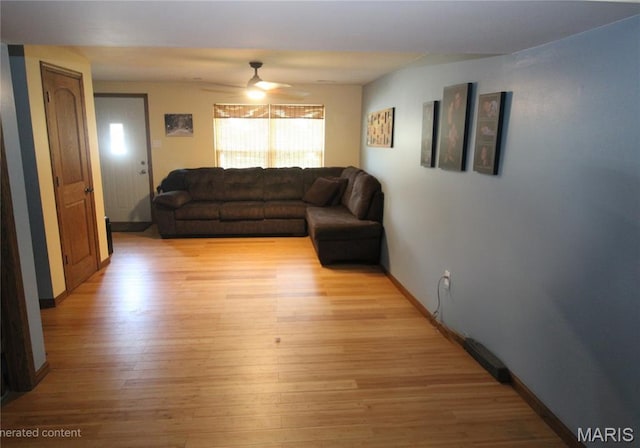 2890 Tommy Dr, Arnold, MO 63010 - living area featuring light wood-style flooring and a ceiling fan
