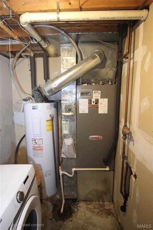 2890 Tommy Dr, Arnold, MO 63010 - utility room with washer / dryer and water heater