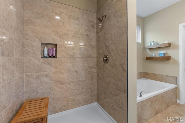 9882 W Vista Dr, Hillsboro, MO 63050 - full bathroom with a bath and tiled shower