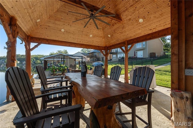9882 W Vista Dr, Hillsboro, MO 63050 - view of patio featuring a gazebo and a ceiling fan