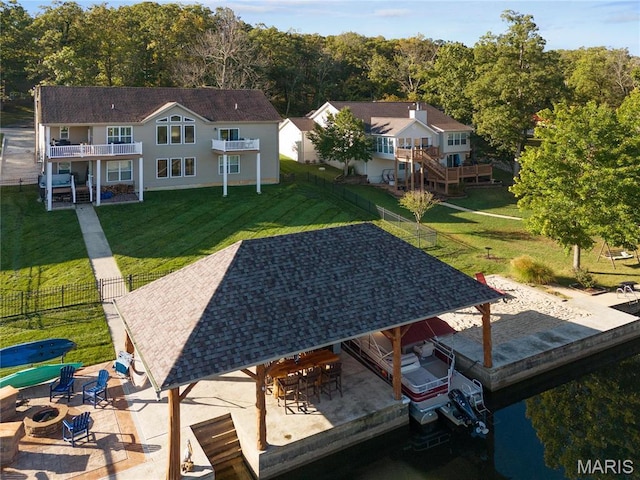 9882 W Vista Dr, Hillsboro, MO 63050 - dock area with a patio and a gazebo